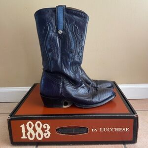 Lucchese 1883 Vintage Black Lizard Boots